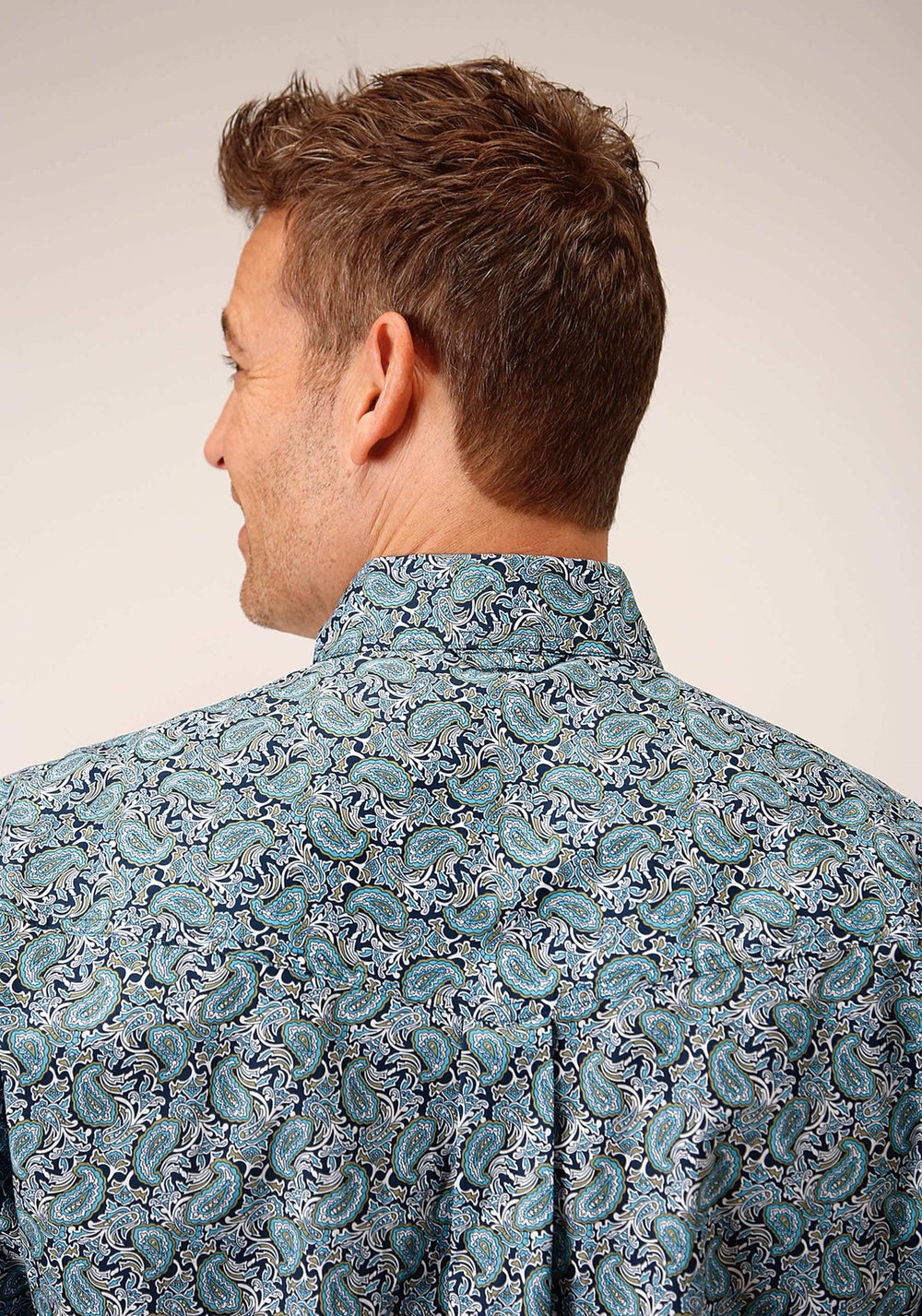 Roper Mens Long Sleeve Button Peacock Paisley Western Shirt - Roper - Flyclothing LLC