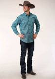 Roper Mens Long Sleeve Button Medallion Paisley Western Shirt - Roper