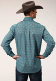 Roper Mens Long Sleeve Button Medallion Paisley Western Shirt - Roper