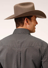 Roper Mens Long Sleeve Button Diamond Neat Olive Western Shirt - Roper - Flyclothing LLC