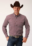 Roper Mens Long Sleeve Button Classic Foulard Western Shirt - Roper