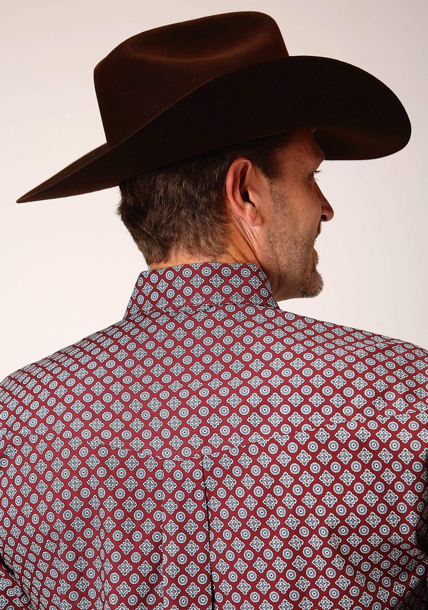 Roper Mens Long Sleeve Button Classic Foulard Western Shirt - Roper - Flyclothing LLC