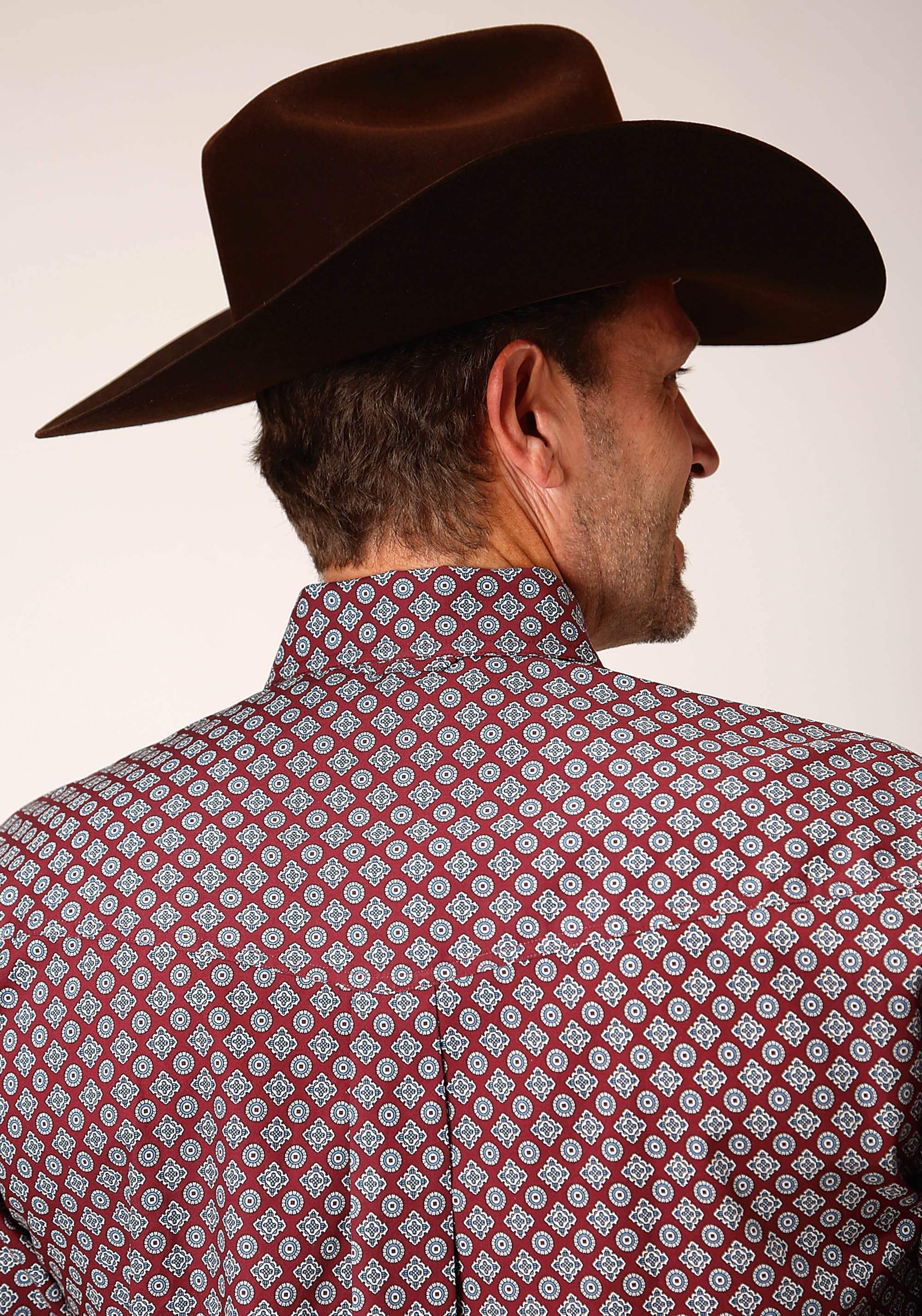 Roper Mens Long Sleeve Button Classic Foulard Western Shirt - Roper - Flyclothing LLC