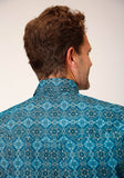 Roper Mens Long Sleeve Button Gothic Medallion Western Shirt - Roper