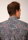 Roper Mens Long Sleeve Button Old Time Paisley Western Shirt - Roper