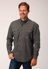 Roper Mens Long Sleeve Button Wild West Foulard Western Shirt - Roper - Flyclothing LLC