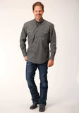 Roper Mens Long Sleeve Button Wild West Foulard Western Shirt - Roper