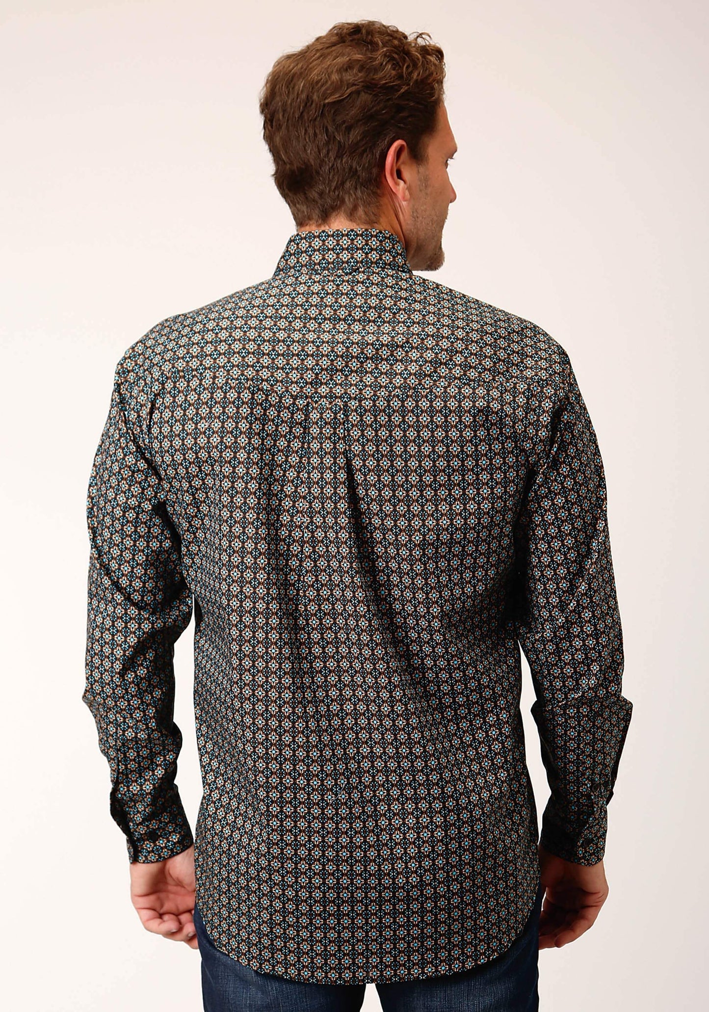 Roper Mens Long Sleeve Button Wild West Foulard Western Shirt - Roper - Flyclothing LLC