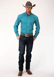 Roper Mens Long Sleeve Button Mini Foulard Western Shirt - Roper