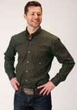 Roper Mens Long Sleeve Button Chocolate Agave Foulard Western Shirt - Roper