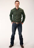 Roper Mens Long Sleeve Button Chocolate Agave Foulard Western Shirt - Roper