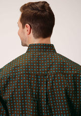 Roper Mens Long Sleeve Button Chocolate Agave Foulard Western Shirt - Roper - Flyclothing LLC