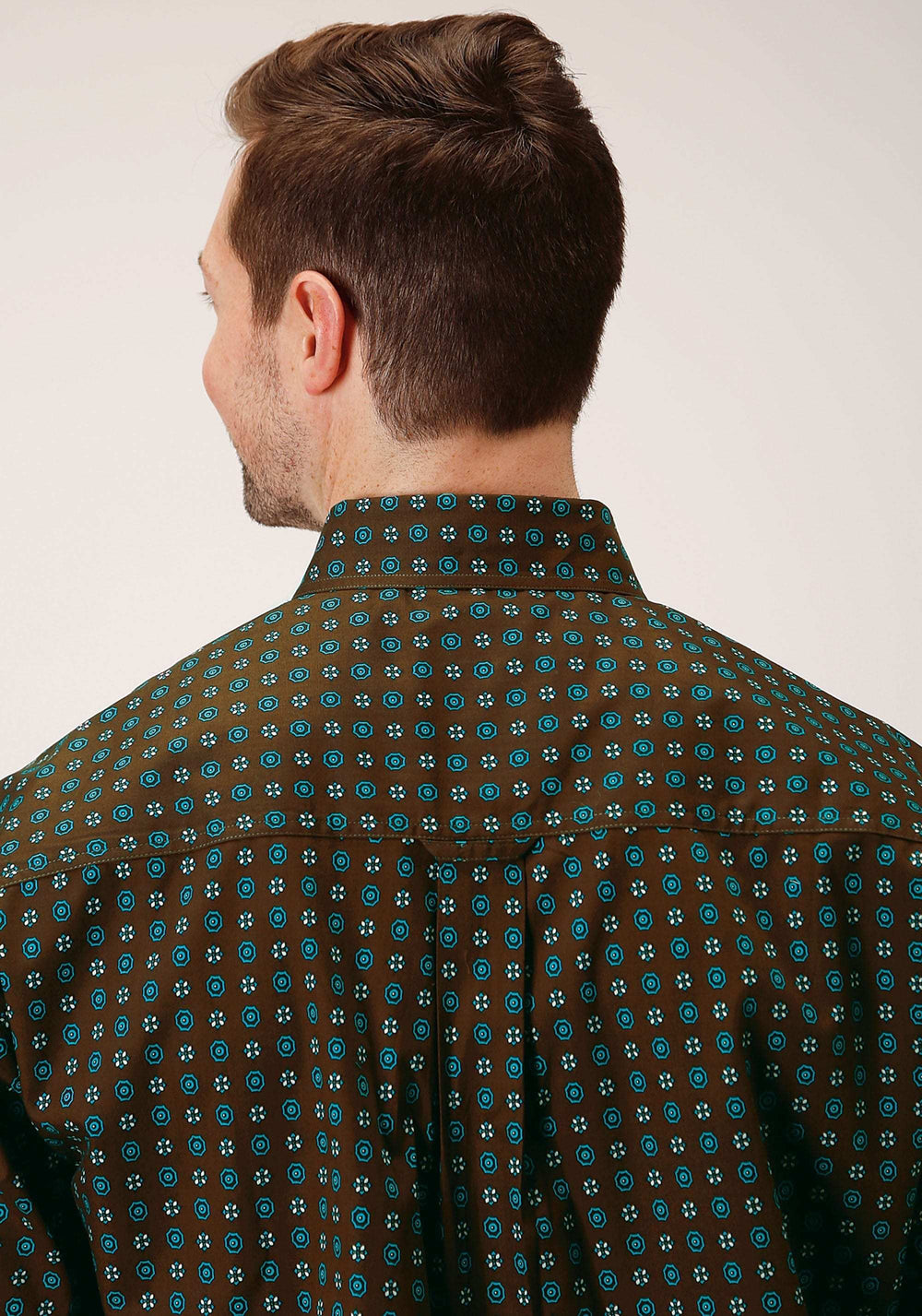 Roper Mens Long Sleeve Button Chocolate Agave Foulard Western Shirt - Roper - Flyclothing LLC