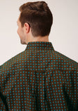 Roper Mens Long Sleeve Button Chocolate Agave Foulard Western Shirt - Roper