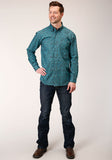 Roper Mens Long Sleeve Button Blue Agave Paisley Western Shirt - Roper