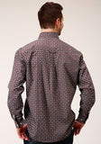 Roper Mens Long Sleeve Button Red Currant Foulard Western Shirt - Roper