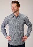 Roper Mens Long Sleeve Button Crystal Medallion Western Shirt - Roper