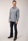 Roper Mens Long Sleeve Button Crystal Medallion Western Shirt - Roper