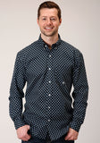 Roper Mens Long Sleeve Button New Star Foulard Western Shirt - Roper