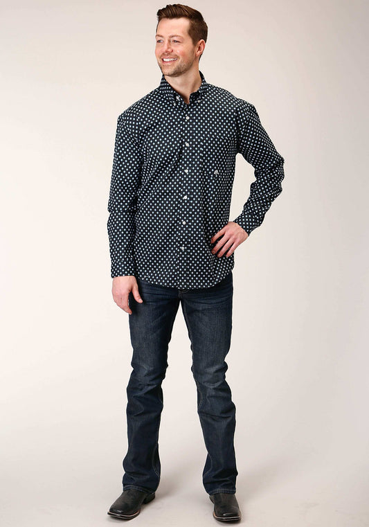 Roper Mens Long Sleeve Button New Star Foulard Western Shirt - Roper - Flyclothing LLC