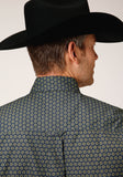 Roper Mens Long Sleeve Button Honeycomb Foulard Western Shirt - Roper