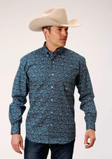 Roper Mens Long Sleeve Button Purple Sage Paisley Western Shirt - Roper - Flyclothing LLC