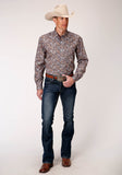 Roper Mens Long Sleeve Button Country Paisley Western Shirt - Roper