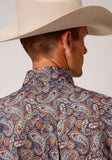 Roper Mens Long Sleeve Button Country Paisley Western Shirt - Roper