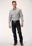 Roper Mens Long Sleeve Button Line Paisley Western Shirt - Roper