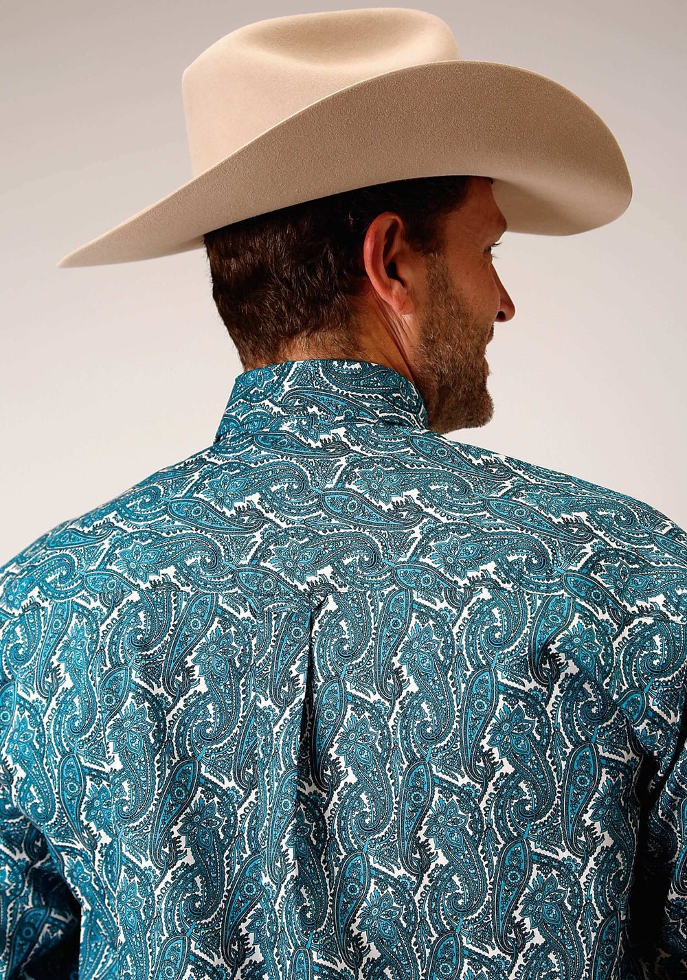 Roper Mens Long Sleeve Button Upstream Paisley Western Shirt - Roper - Flyclothing LLC