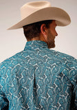 Roper Mens Long Sleeve Button Upstream Paisley Western Shirt - Roper
