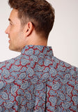 Roper Mens Long Sleeve Button Liberty Paisley Western Shirt - Roper