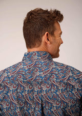 Roper Mens Long Sleeve Button Independence Foulard Western Shirt - Roper - Flyclothing LLC