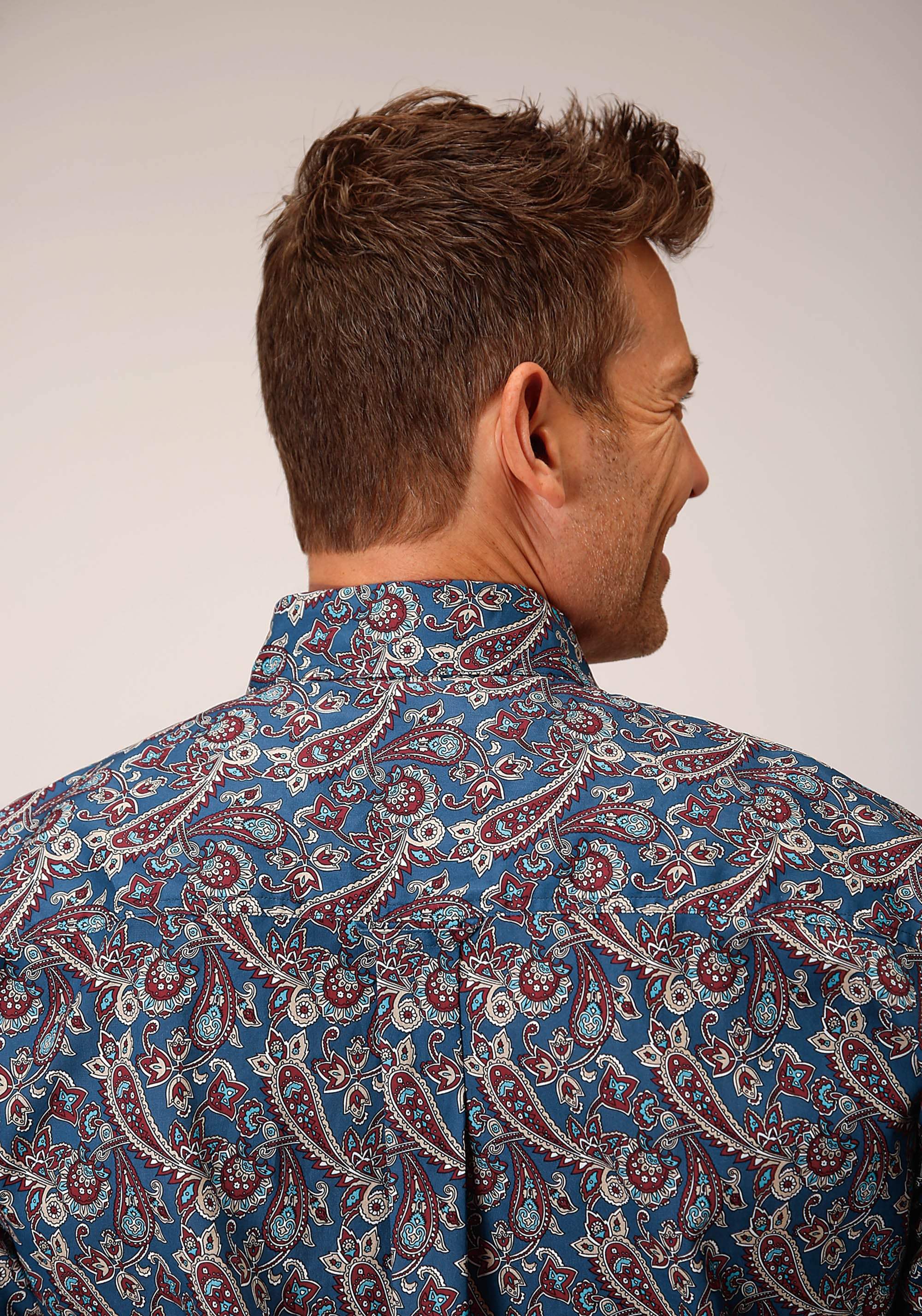 Roper Mens Long Sleeve Button Independence Foulard Western Shirt - Roper - Flyclothing LLC