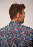 Roper Mens Long Sleeve Button Independence Foulard Western Shirt - Roper