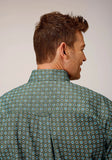 Roper Mens Long Sleeve Button Olive Foulard Western Shirt - Roper