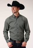 Roper Mens Long Sleeve Button Forest Foulard Western Shirt - Roper
