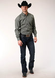 Roper Mens Long Sleeve Button Forest Foulard Western Shirt - Roper