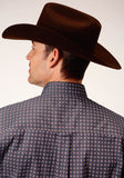 Roper Mens Long Sleeve Button Plum Foulard Western Shirt - Roper