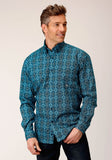 Roper Mens Long Sleeve Button Gothic Medallion Western Shirt - Roper