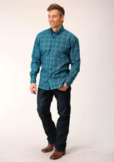 Roper Mens Long Sleeve Button Gothic Medallion Western Shirt - Roper - Flyclothing LLC