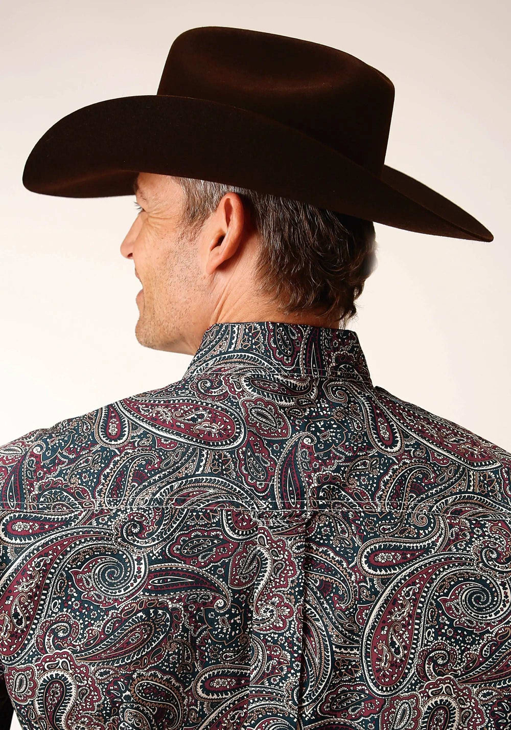 Roper Mens Long Sleeve Button Old Time Paisley Western Shirt - Roper - Flyclothing LLC