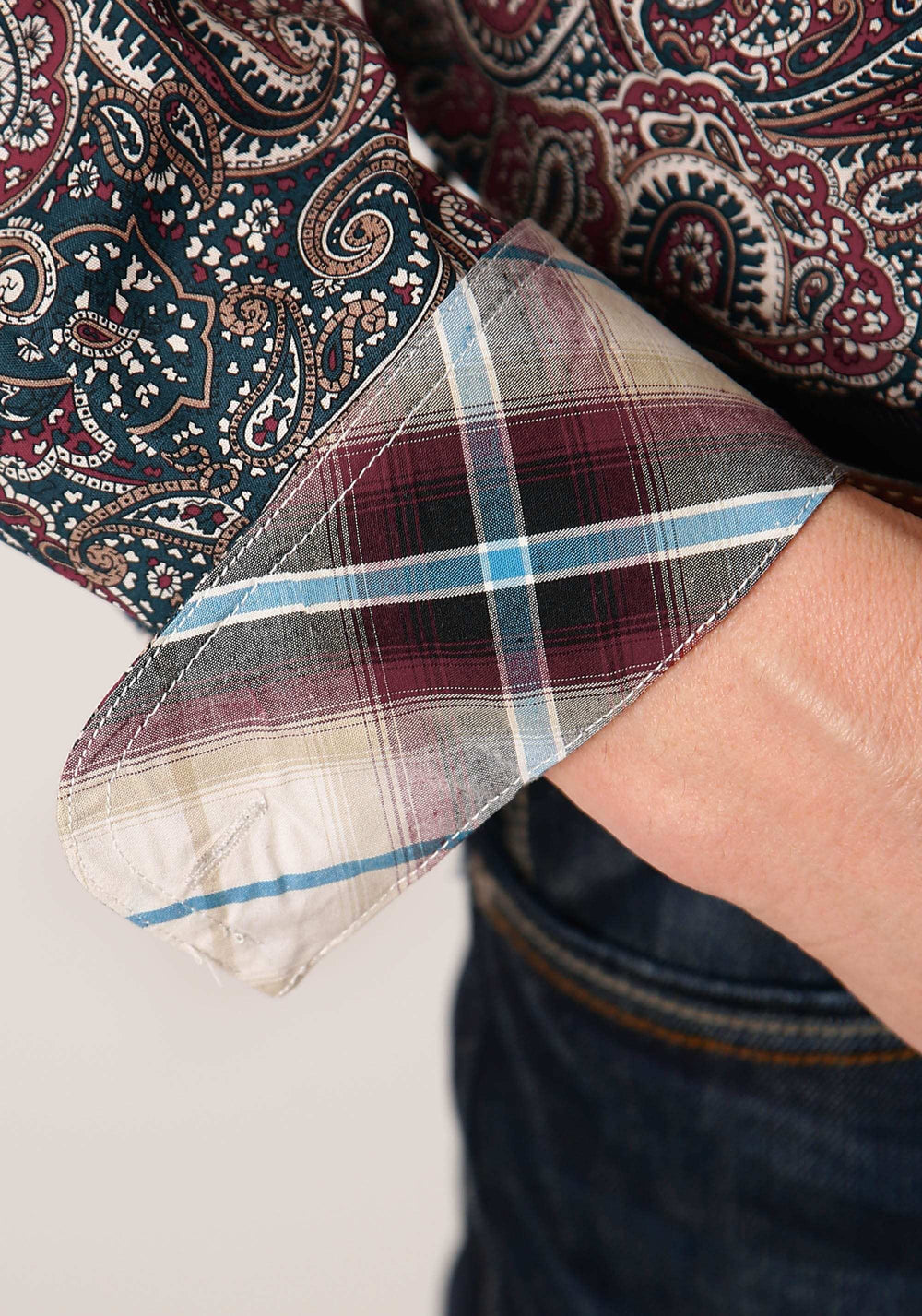 Roper Mens Long Sleeve Button Old Time Paisley Western Shirt - Roper - Flyclothing LLC