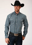 Roper Mens Long Sleeve Button Small Black Ombre Western Shirt - Roper