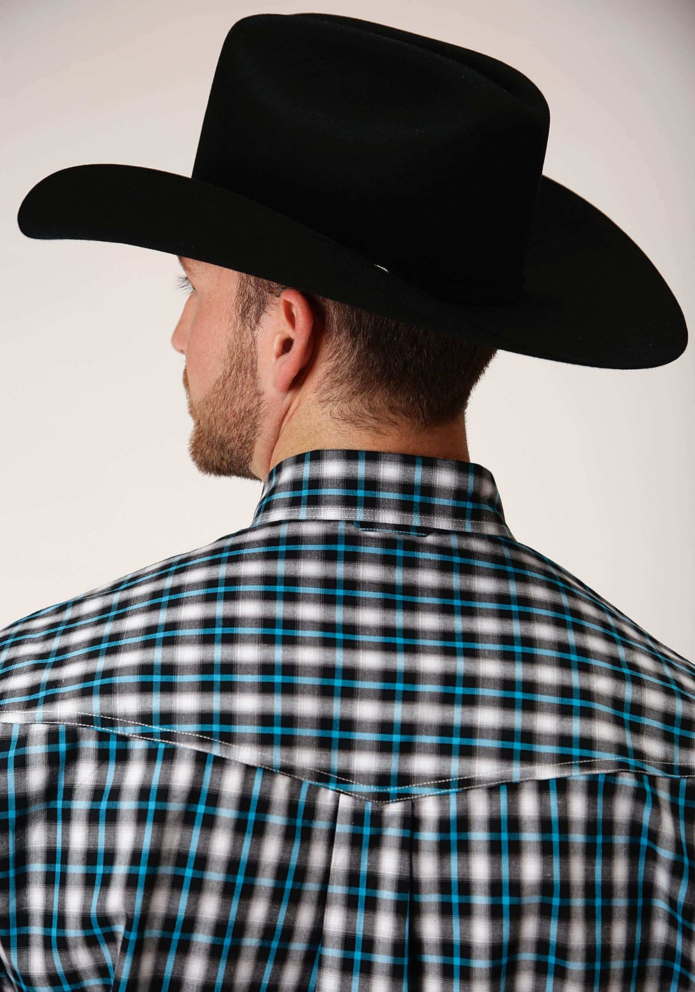 Roper Mens Long Sleeve Button Small Black Ombre Western Shirt - Roper - Flyclothing LLC