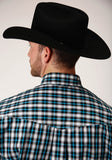 Roper Mens Long Sleeve Button Small Black Ombre Western Shirt - Roper