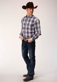 Roper Mens Long Sleeve Button Vintage Plaid Western Shirt - Roper