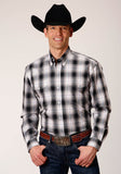 Roper Mens Long Sleeve Button Black Hills Plaid Western Shirt - Roper
