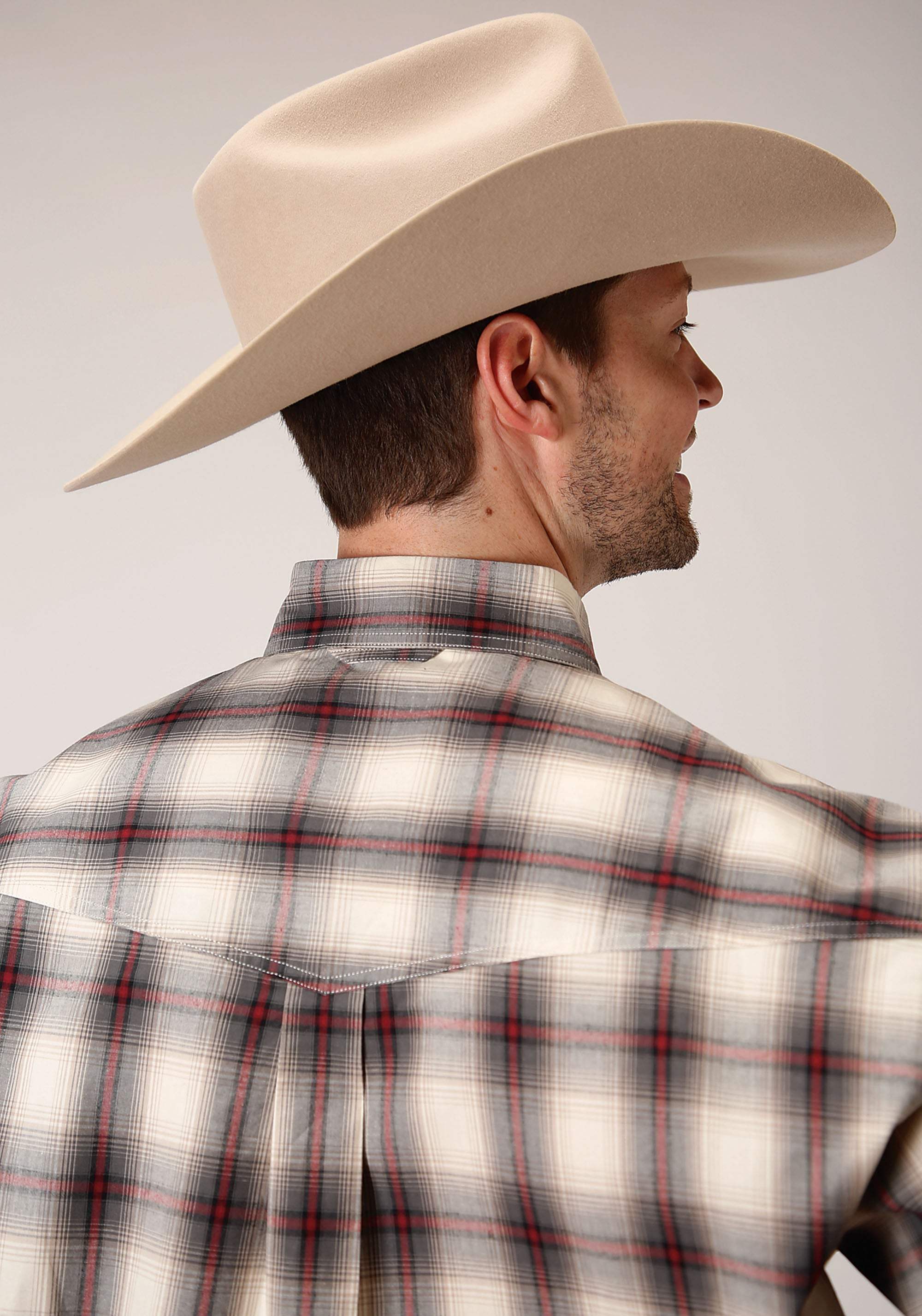 Roper Mens Long Sleeve Button Smoke House Ombre Plaid Western Shirt - Roper - Flyclothing LLC