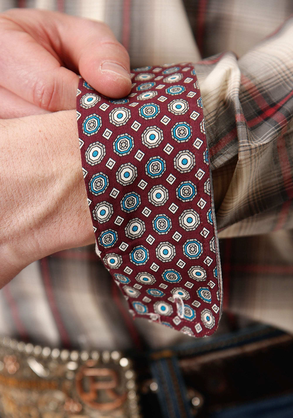 Roper Mens Long Sleeve Button Smoke House Ombre Plaid Western Shirt - Roper - Flyclothing LLC